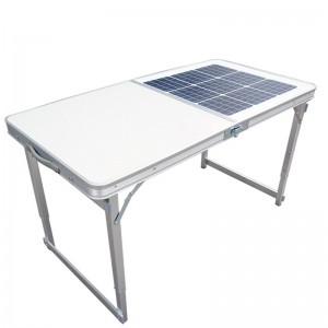 Přenosný skládací solární stůl pro nabíjení pro venkovní kuchařskou kuchyňskou skládací pracovní desku stolu