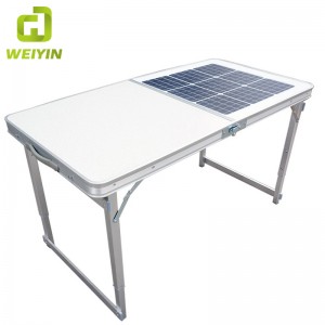 Venkovní přenosný skládací solární kempovací stůl pro piknik