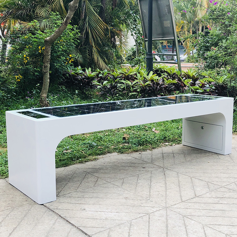 Nejlepší design Bílé barvy solární energie Mobilní nabíjení WiFi Hotpot Smart Garden Bench