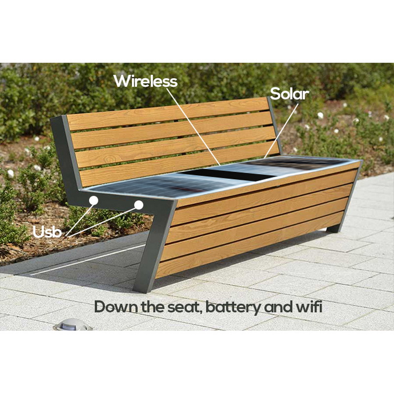 Nový design Solární energie nejnižší tovární cena Smart Park Bench